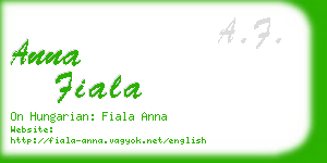 anna fiala business card